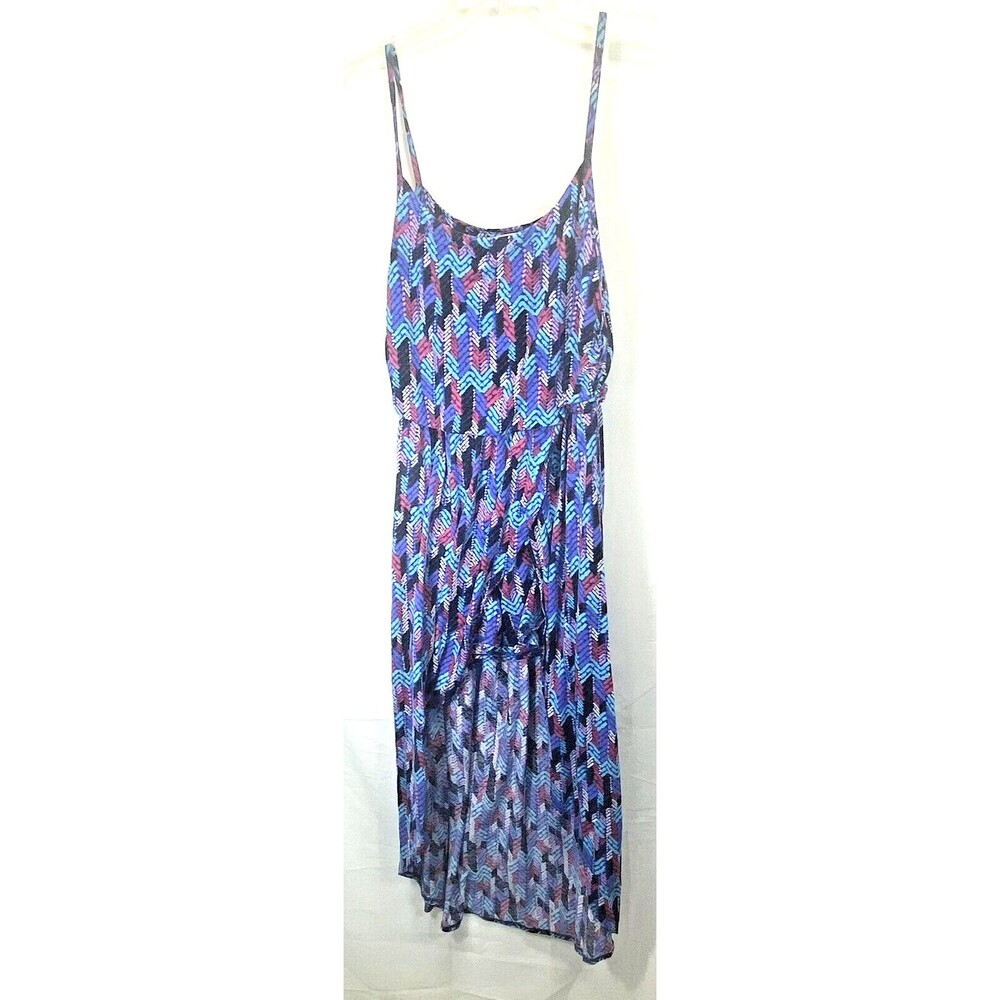 Derek Heart Women's Size L Muticolor faux wrap High Low Skirt Sleeveless Dress